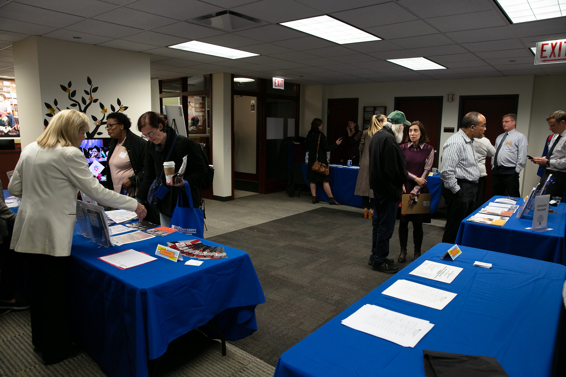 The School of Continuing and Professional Studies hosts its Fall Open House, Thursday, Oct. 17, 2019, at the Richard M. and Maggie C. Daley Building in DePaul’s Loop Campus. (DePaul University/Randall Spriggs)